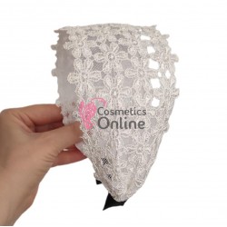 Bentita deosebita pentru par din Dantela lata BTP088JJ - Alba